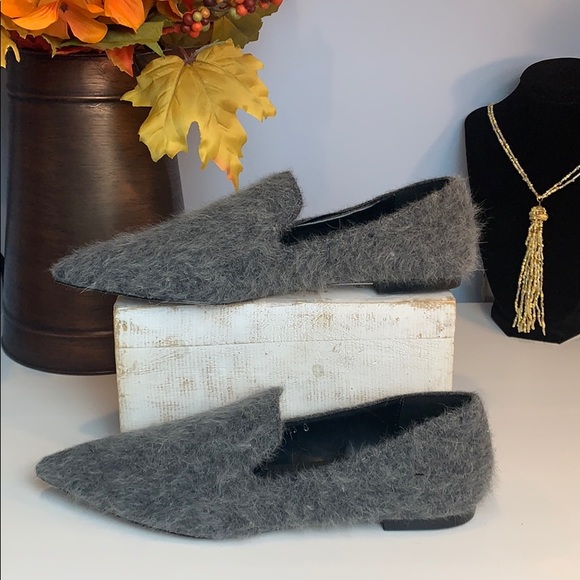 POL Mohair Style Pointed Toe Flats in Charcoal - Picture 5 of 9